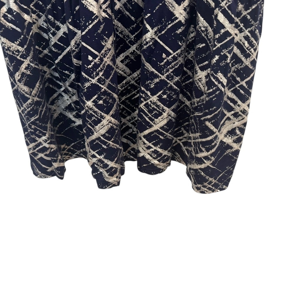 Women’s Berkley Jensen Navy Blue & Silver Long Maxi Dress: Pockets: M - Picture 9 of 11